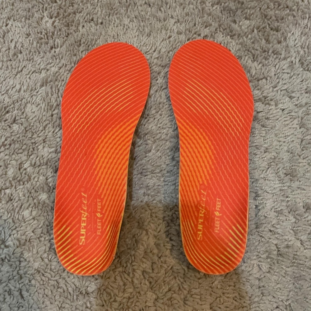 Superfeet Orange Size B Insoles Orthotic Shoe Inserts Reusable Fleet Feet